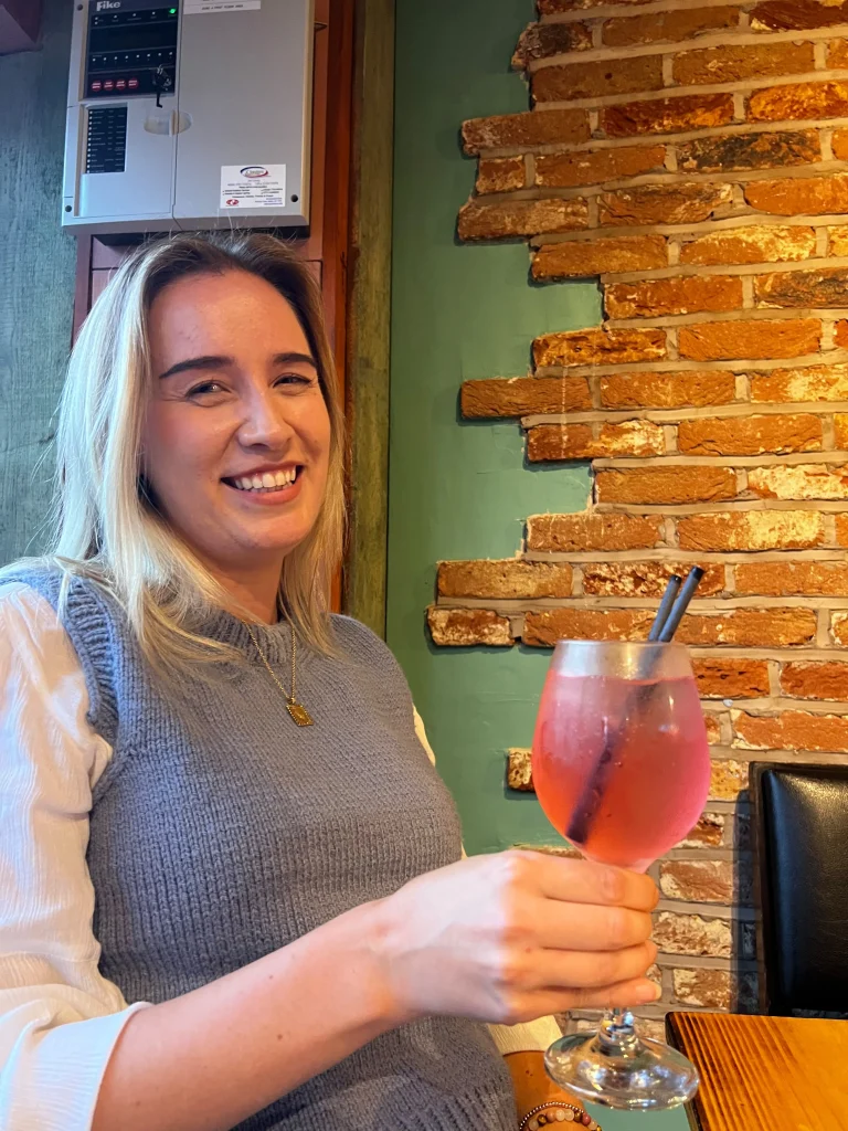 A guest enjoying a cocktail at ROOM Westhoughton